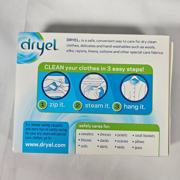 dryel At-home Dry Cleaning 6 Refills Cloths NEW - Picture 2 of 7